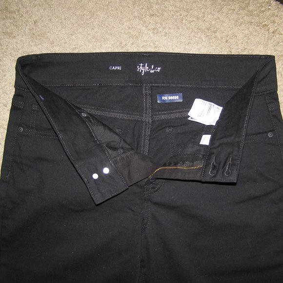 NEW size 10 Style & Co. Capri Black stretch pants - Picture 3 of 11